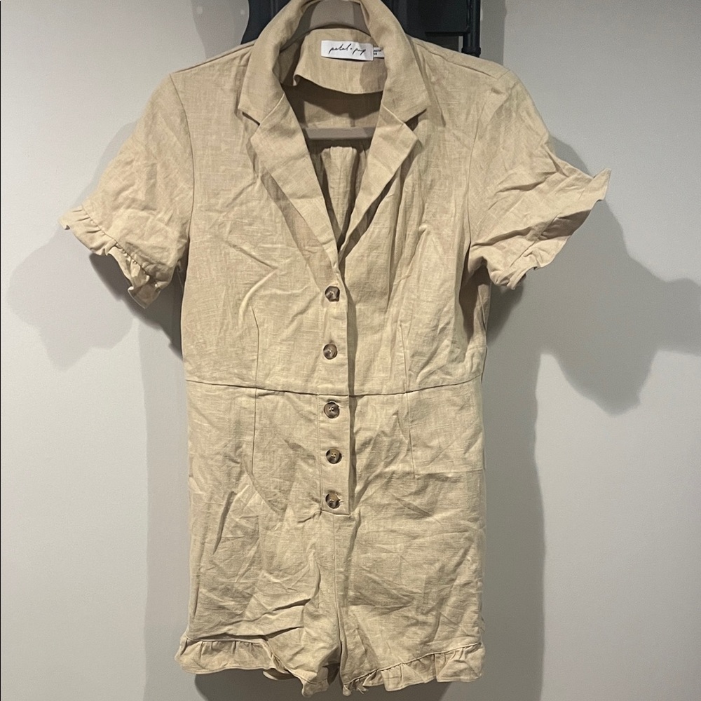 Petal & Pup Cream Collared Romper